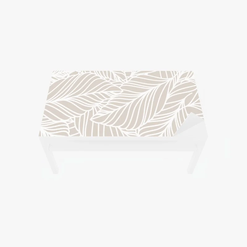 Adesivo per tavolo e scrivania motivo foglie beige elegante