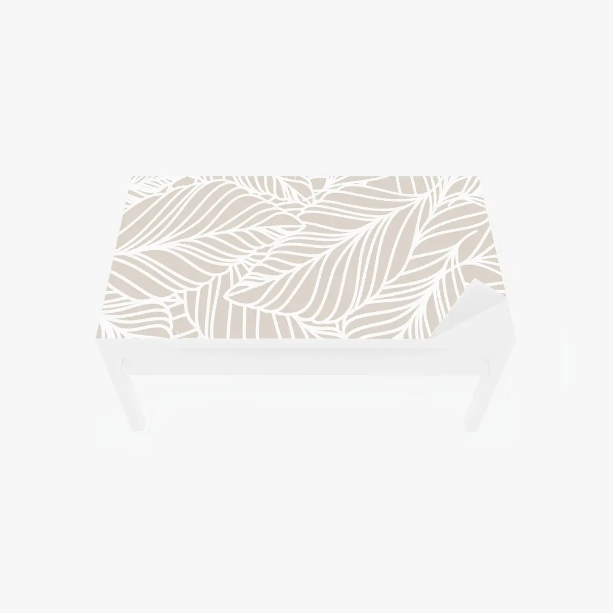 Adesivo per tavolo e scrivania motivo foglie beige elegante • Wallissimo®
