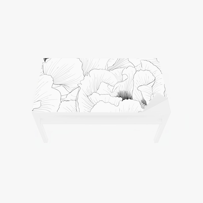 Adesivo per tavolo e scrivania motivo floreale in bianco e nero