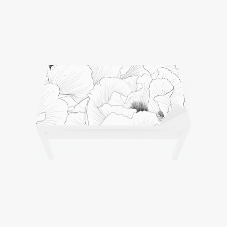 Adesivo per tavolo e scrivania motivo floreale in bianco e nero • Wallissimo®