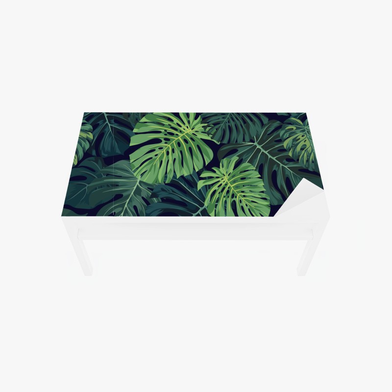 Adesivo per tavolo e scrivania motivo foglie di monstera tropicale