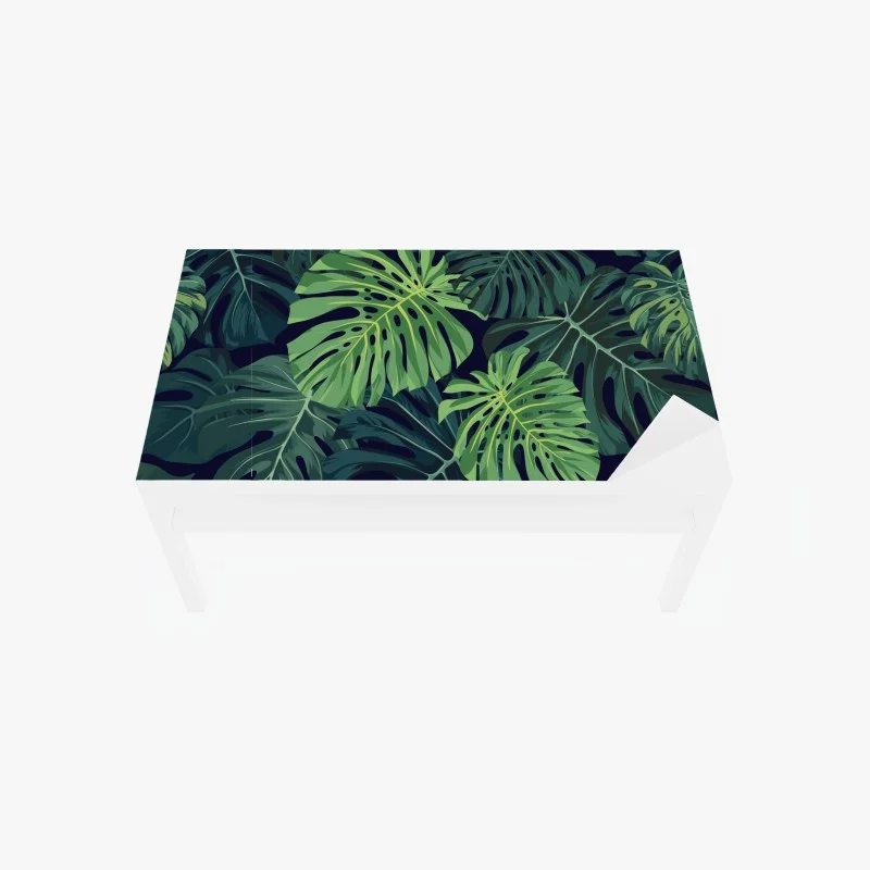 Adesivo per tavolo e scrivania motivo foglie di monstera tropicale