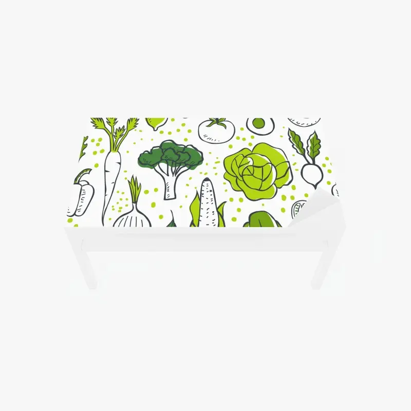 Adesivo per tavolo e scrivania motivo di verdure disegnate a mano per decorazioni