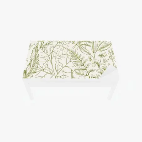 Adesivo per tavolo e scrivania motivo botanico verde elegante • Wallissimo®