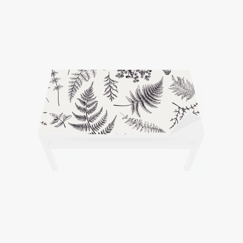 Adesivo per tavolo e scrivania eleganza botanica con felci e bacche