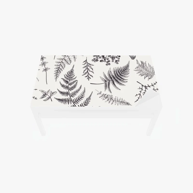 Adesivo per tavolo e scrivania eleganza botanica con felci e bacche