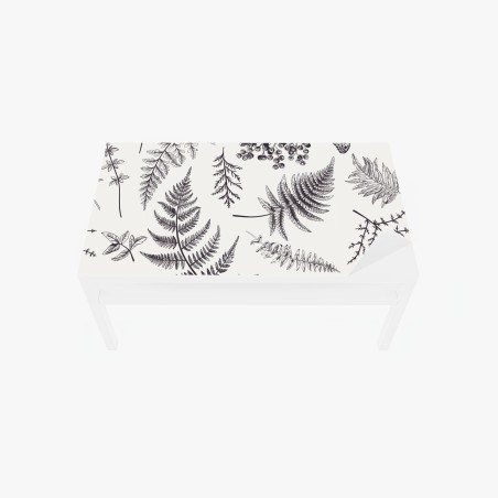 Adesivo per tavolo e scrivania eleganza botanica con felci e bacche • Wallissimo®