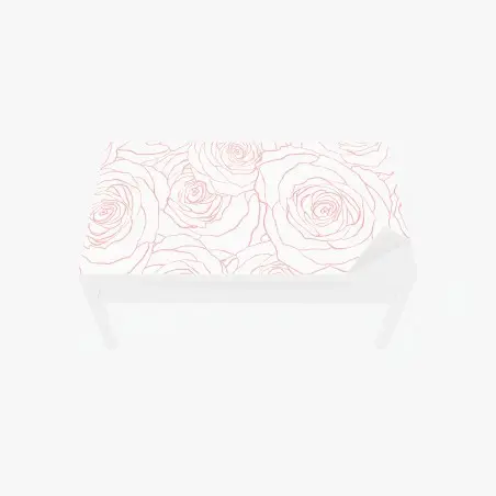Adesivo per tavolo e scrivania motivo di rose rosa delicato • Wallissimo®