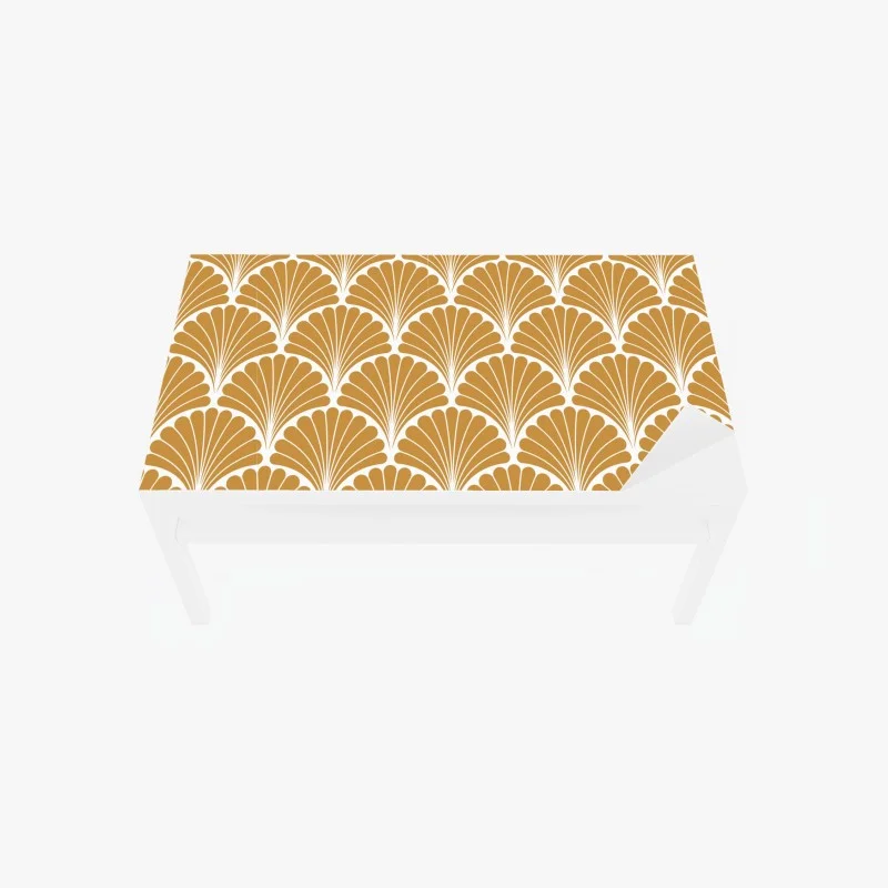 Adesivo per tavolo e scrivania elegante motivo art déco a conchiglia oro