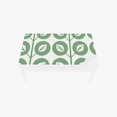 Adesivo per tavolo e scrivania motivo foglie geometriche verde salvia per pareti • Wallissimo®