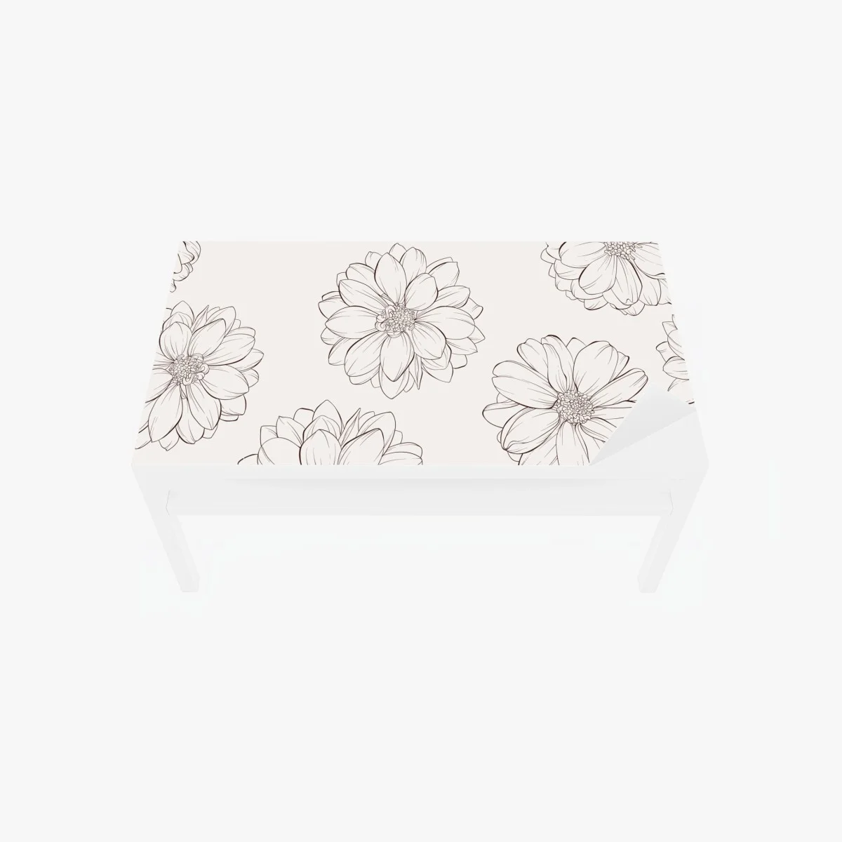 Adesivo per tavolo e scrivania motivo floreale elegante su sfondo neutro • Wallissimo® Adesivo per tavolo e scrivania motivo floreale elegante su sfondo neutro • Wallissimo®
