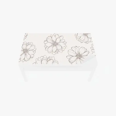 Adesivo per tavolo e scrivania motivo floreale elegante su sfondo neutro • Wallissimo®