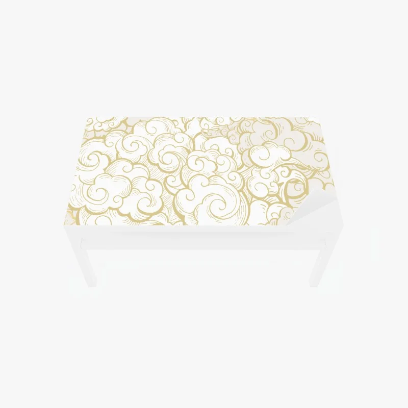 Adesivo per tavolo e scrivania motivo di nuvole dorate ornamentali