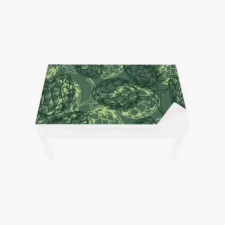 Adesivo per tavolo e scrivania motivo di luppolo verde a effetto botanico • Wallissimo®