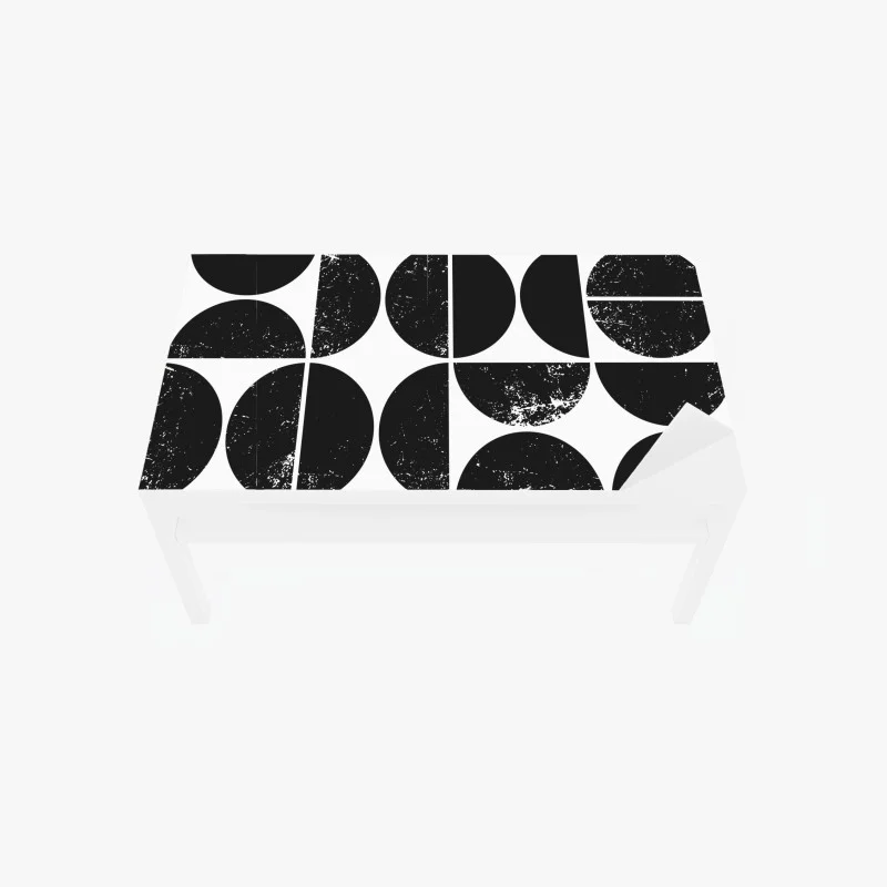 Adesivo per tavolo e scrivania motivo geometrico astratto in bianco e nero
