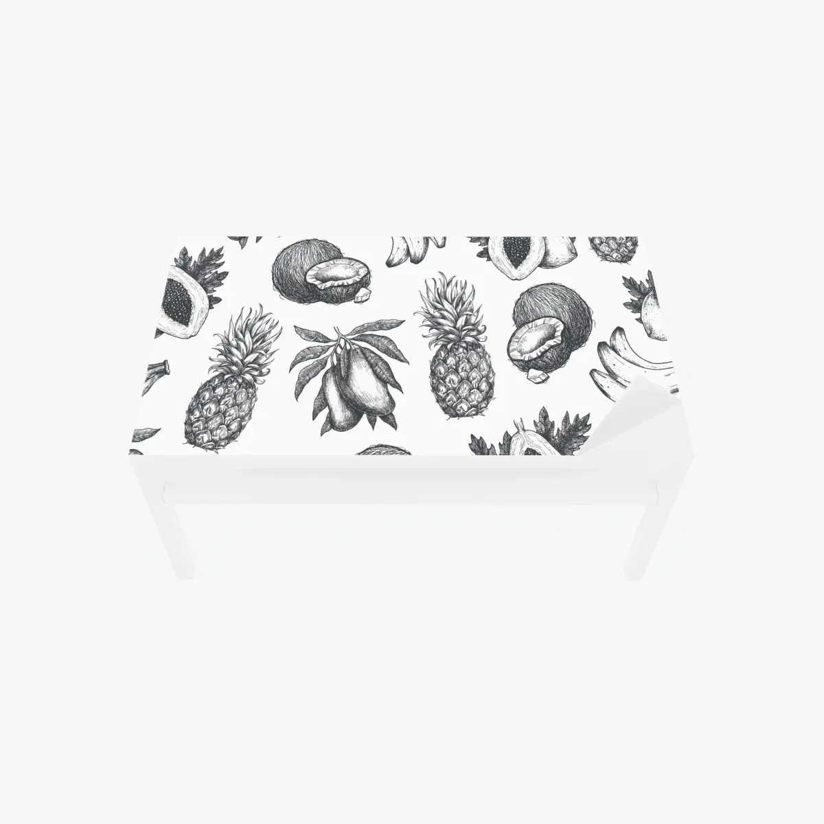 Adesivo per tavolo e scrivania motivo tropicale disegnato a mano • Wallissimo®