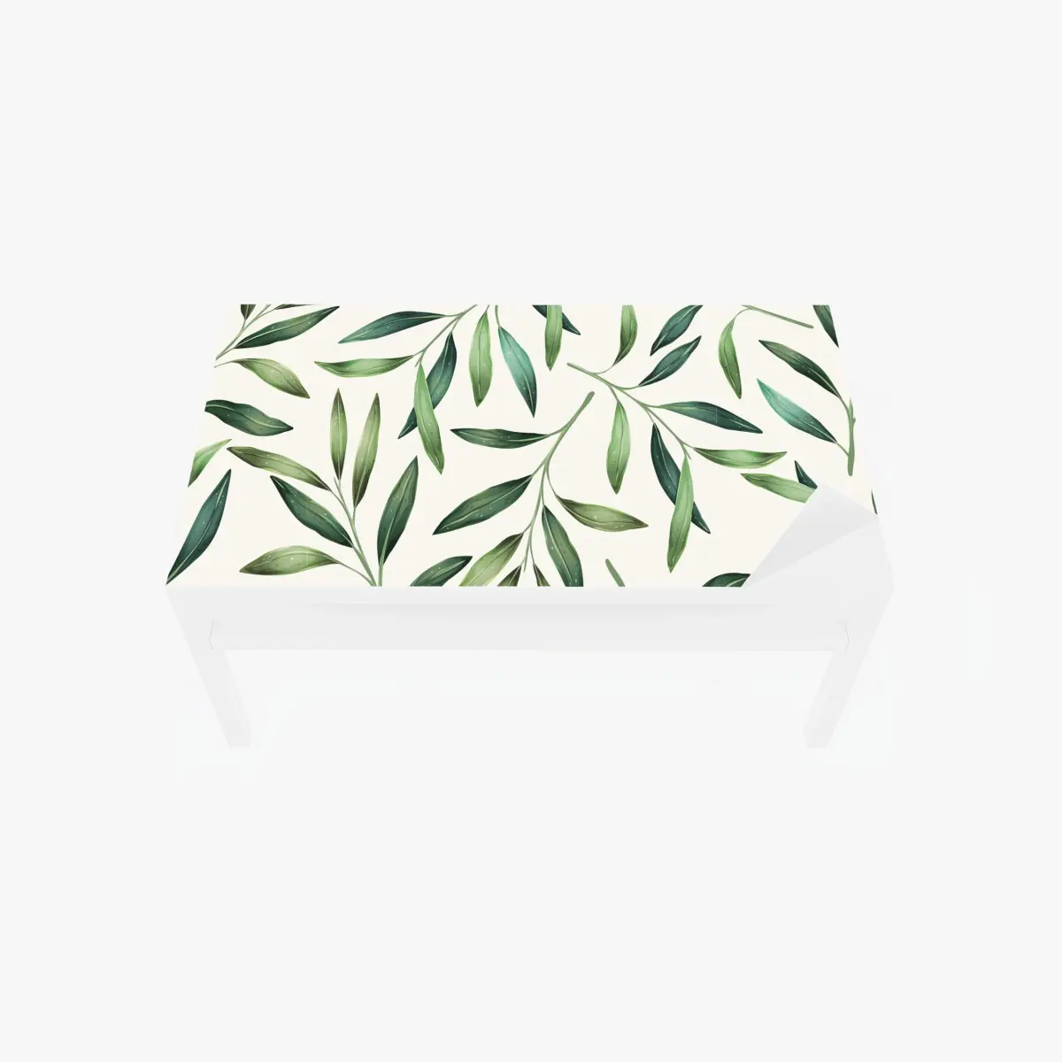 Adesivo per tavolo e scrivania decorazione botanica di foglie verdi • Wallissimo®
