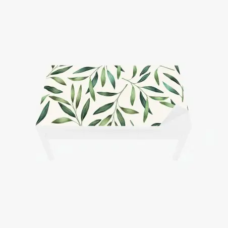 Adesivo per tavolo e scrivania decorazione botanica di foglie verdi • Wallissimo®