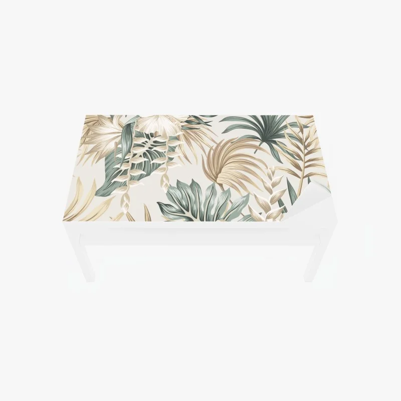Adesivo per tavolo e scrivania motivo tropicale elegante con fiori e foglie
