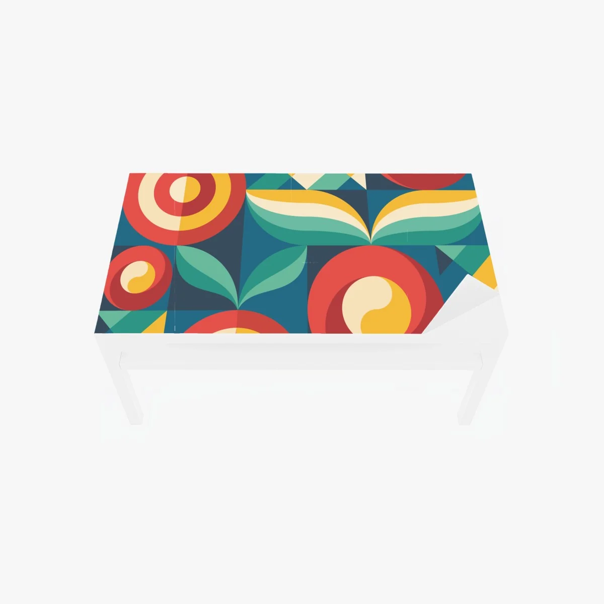 Adesivo per tavolo e scrivania motivo floreale geometrico in stile mid-century • Wallissimo® Adesivo per tavolo e scrivania motivo floreale geometrico in stile mid-century • Wallissimo®