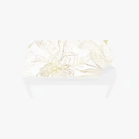 Adesivo per tavolo e scrivania motivo botanico tropicale in linee dorate • Wallissimo®