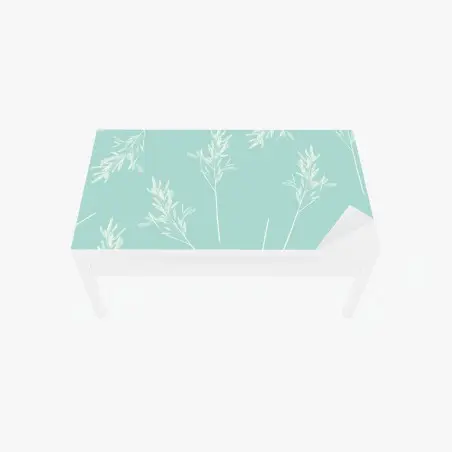 Adesivo per tavolo e scrivania motivo botanico turchese delicato • Wallissimo®
