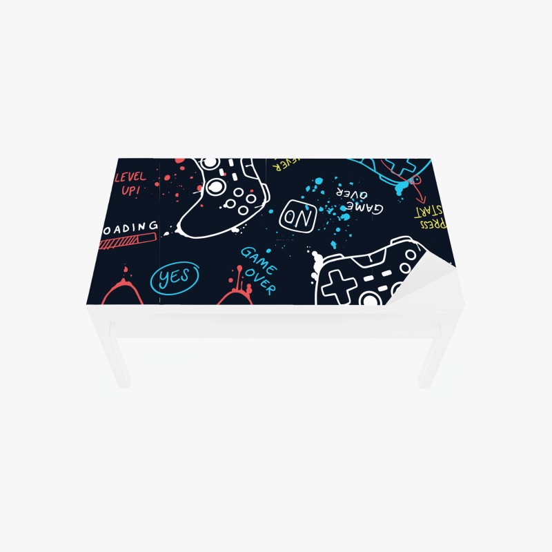 Adesivo per tavolo e scrivania motivo controller colorati per decorazione murale