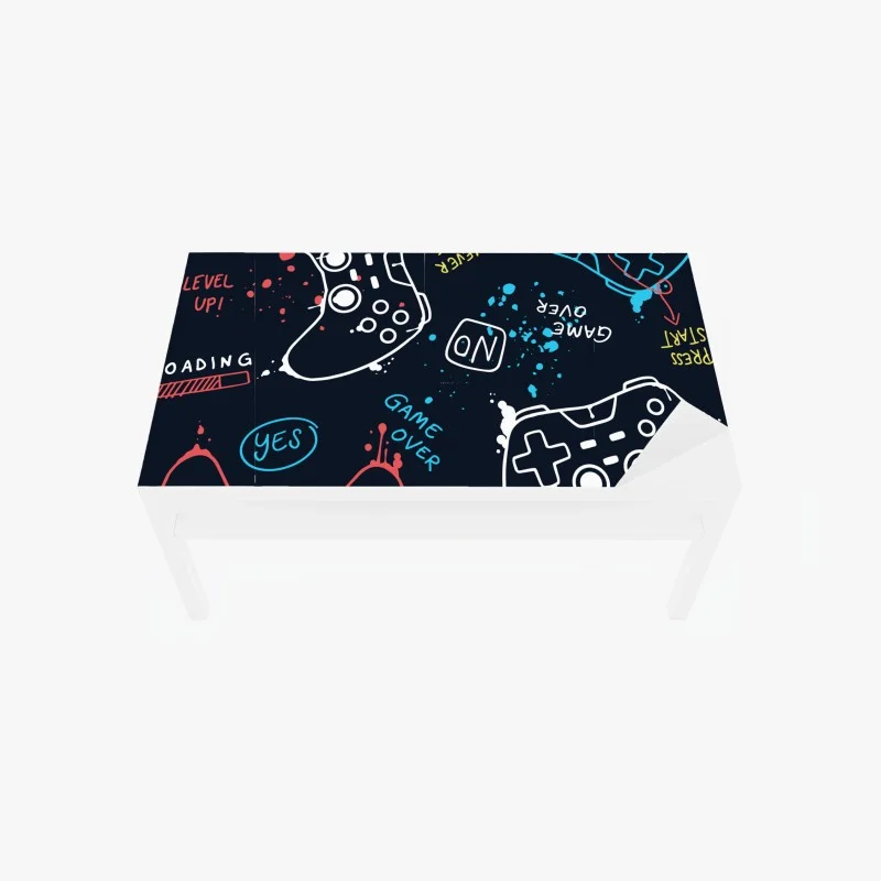 Adesivo per tavolo e scrivania motivo controller colorati per decorazione murale