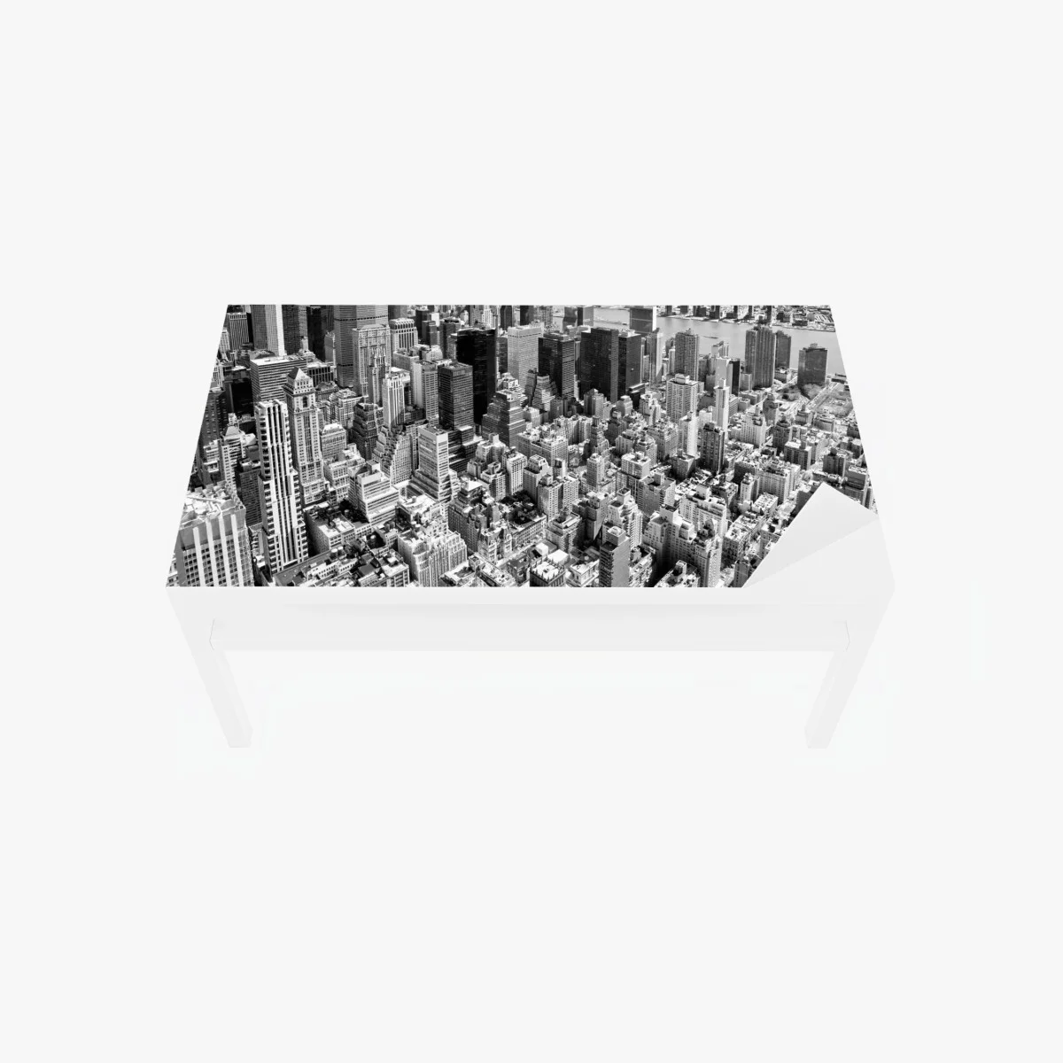 Adesivo per tavolo e scrivania vista aerea in bianco e nero di Manhattan • Wallissimo® Adesivo per tavolo e scrivania vista aerea in bianco e nero di Manhattan • Wallissimo®