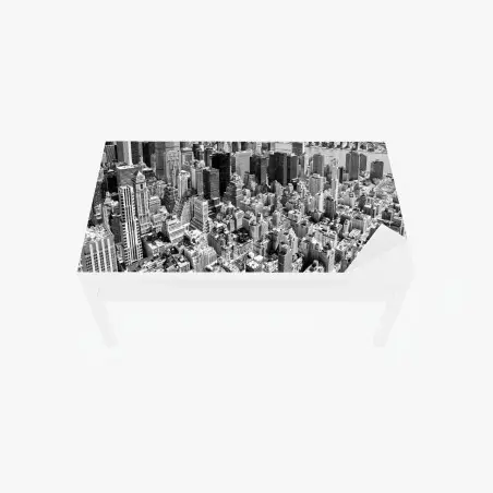 Adesivo per tavolo e scrivania vista aerea in bianco e nero di Manhattan • Wallissimo®