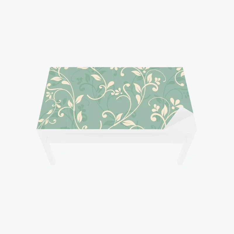 Adesivo per tavolo e scrivania motivo floreale elegante in verde menta