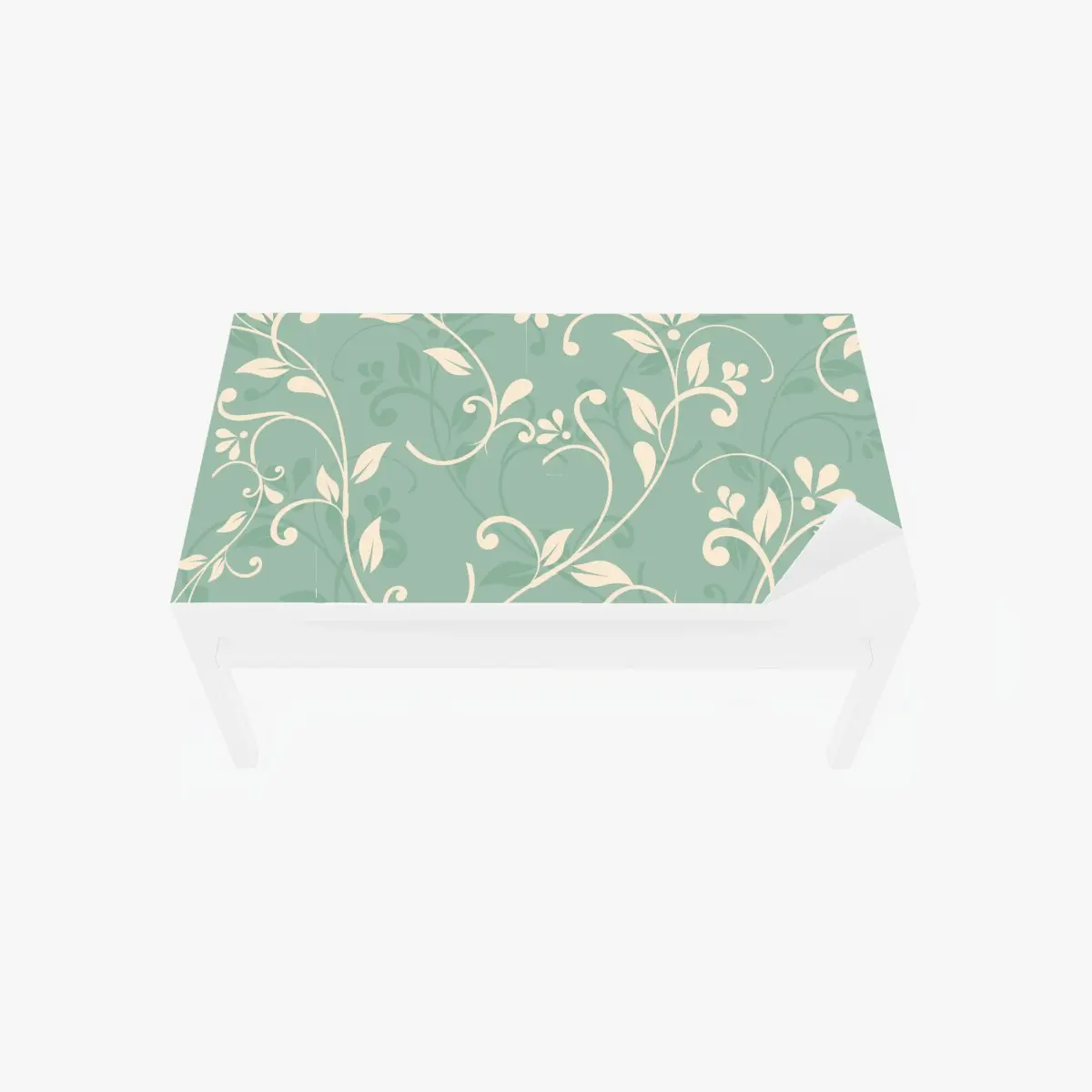 Adesivo per tavolo e scrivania motivo floreale elegante in verde menta • Wallissimo®