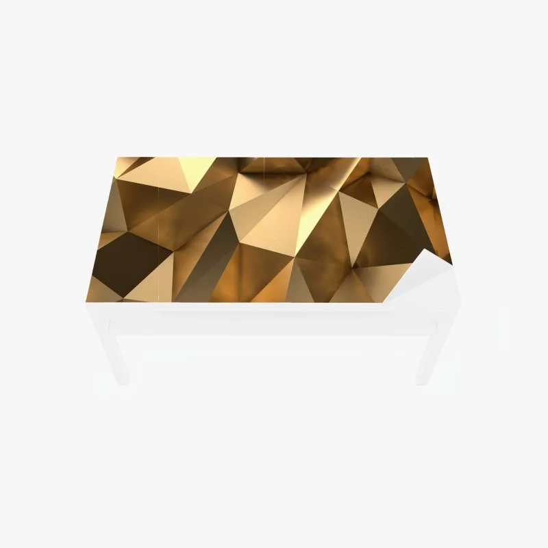 Adesivo per tavolo e scrivania motivo geometrico dorato effetto sfaccettato