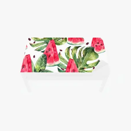 Adesivo per tavolo e scrivania motivo anguria tropicale acquerellato • Wallissimo®