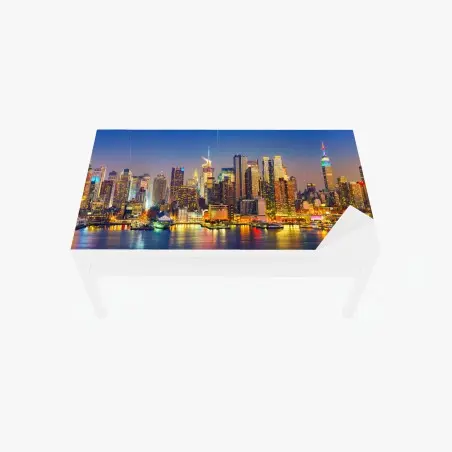 Adesivo per tavolo e scrivania skyline di New York al crepuscolo • Wallissimo®