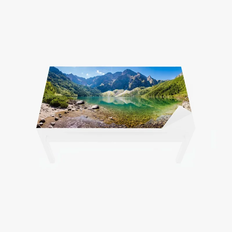 Adesivo per tavolo e scrivania panorama di lago alpino cristallino