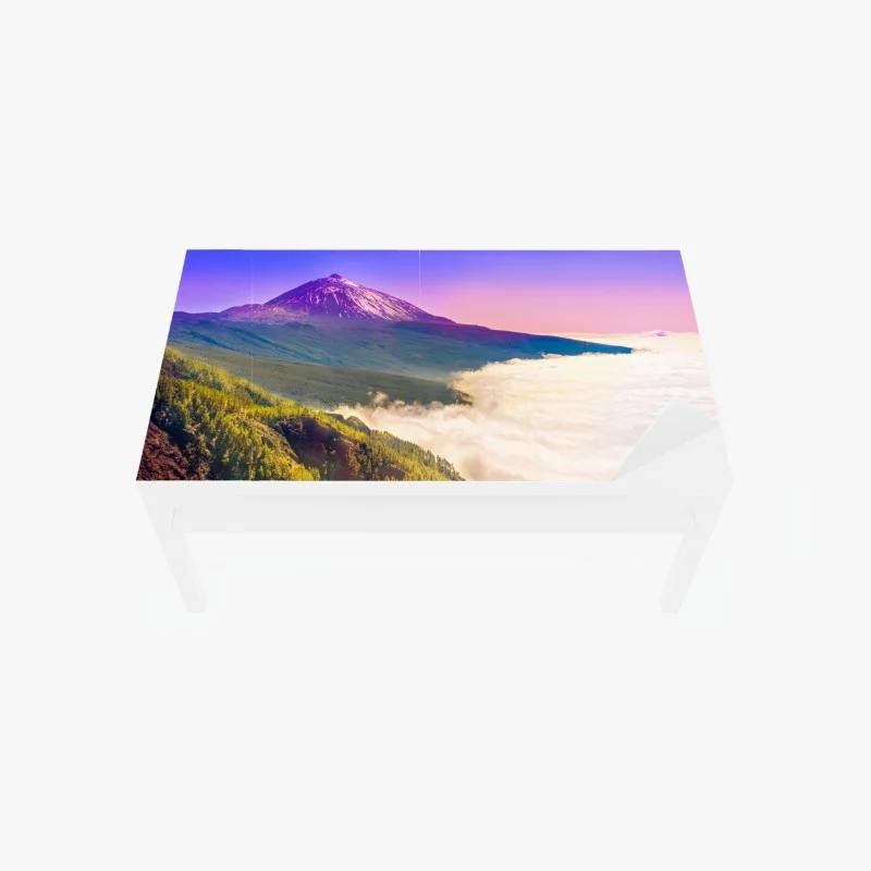 Adesivo per tavolo e scrivania panorama del vulcano Teide all'alba