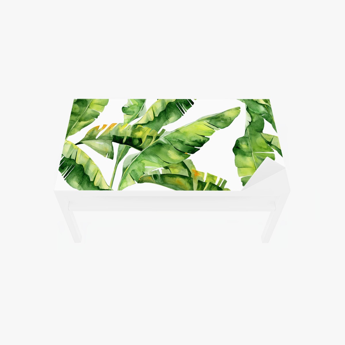 Adesivo per tavolo e scrivania fogliame tropicale ad acquerello • Wallissimo®
