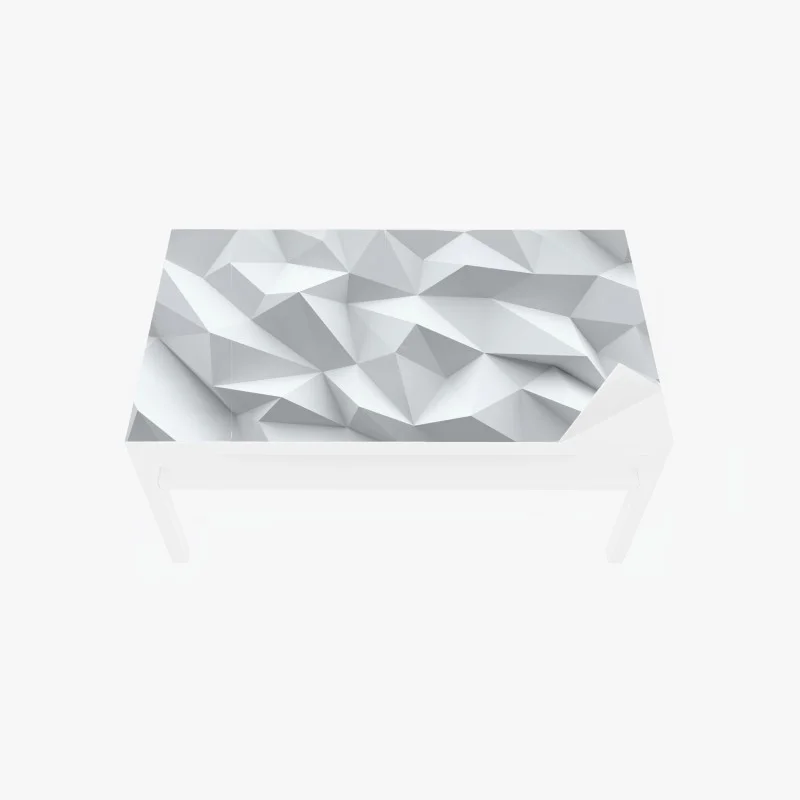 Adesivo per tavolo e scrivania motivo geometrico low poly in bianco e grigio
