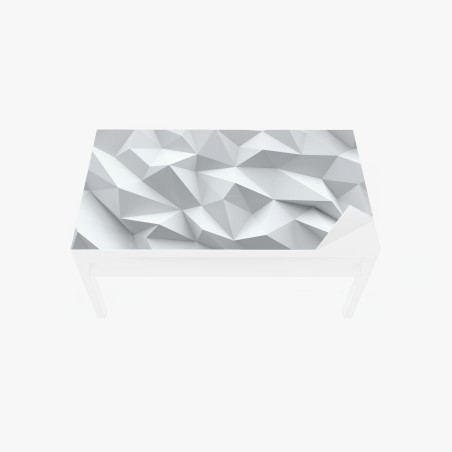 Adesivo per tavolo e scrivania motivo geometrico low poly in bianco e grigio • Wallissimo®