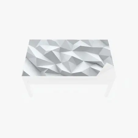 Adesivo per tavolo e scrivania motivo geometrico low poly in bianco e grigio • Wallissimo®