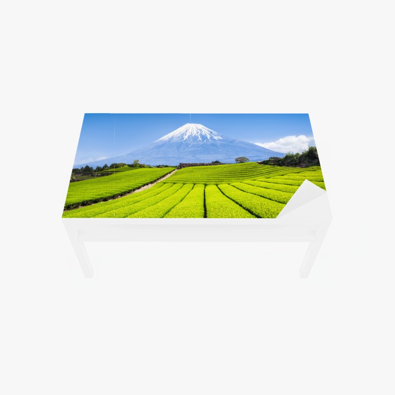 Adesivo per tavolo e scrivania paesaggio verde di Monte Fuji e campi di tè