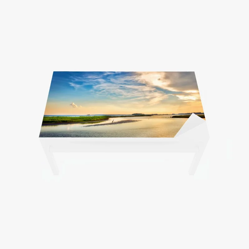 Adesivo per tavolo e scrivania airone al tramonto nella baia del Chesapeake