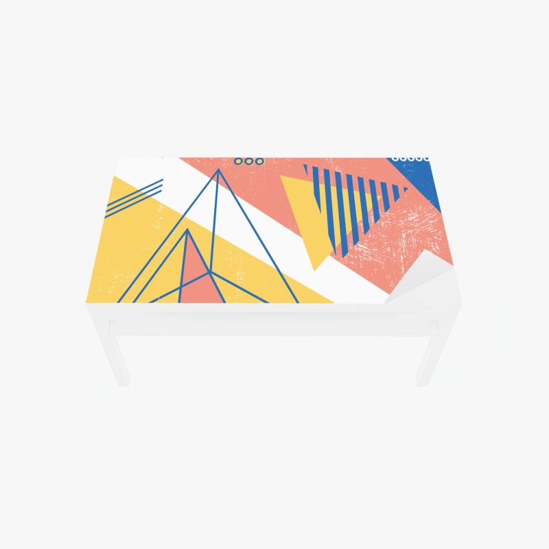 Adesivo per tavolo e scrivania composizione geometrica in stile memphis