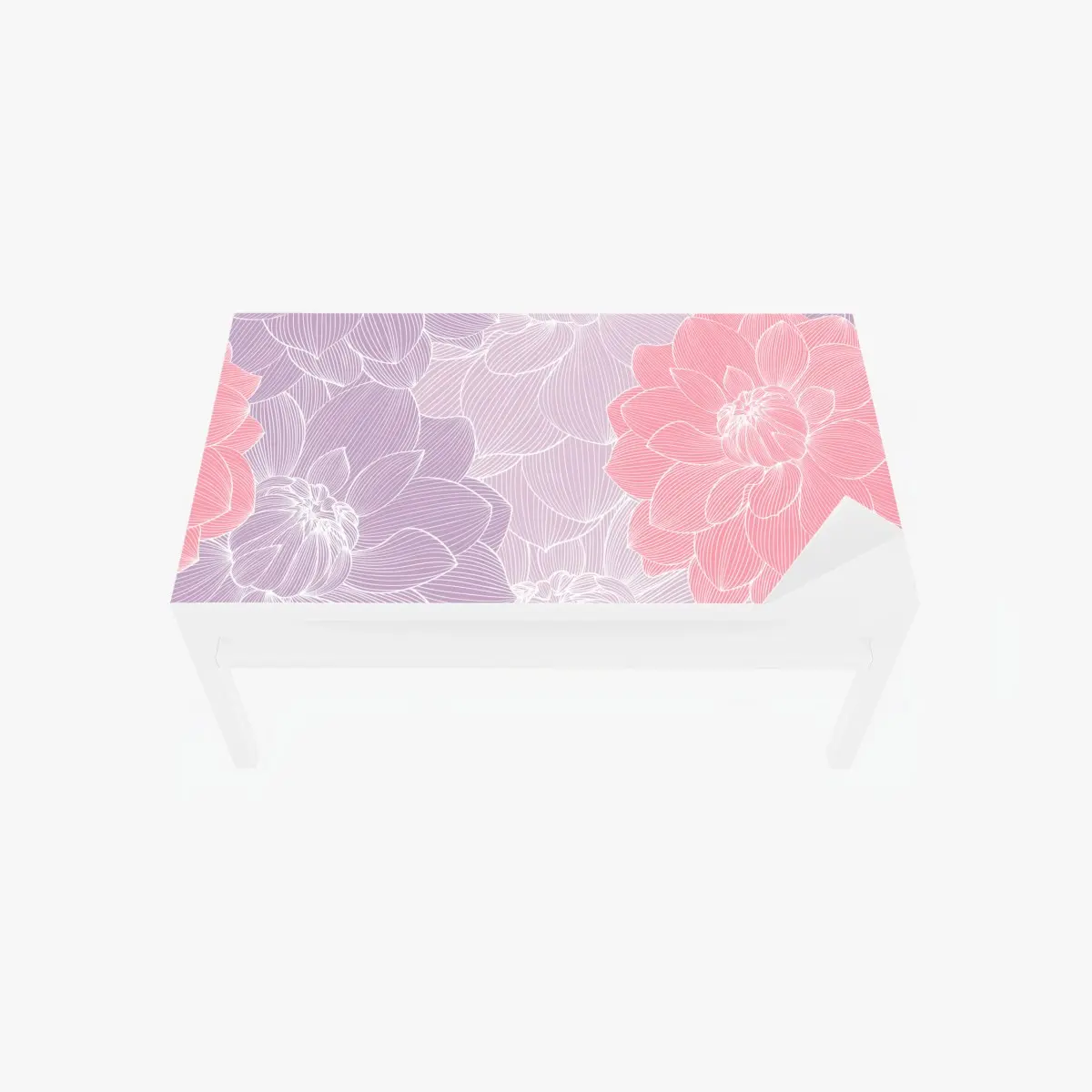 Adesivo per tavolo e scrivania motivo floreale pastello con linee sottili • Wallissimo®