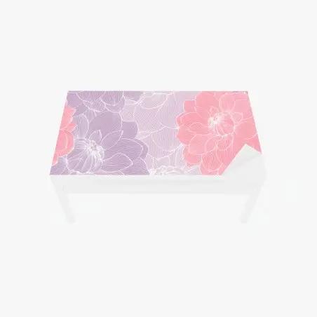 Adesivo per tavolo e scrivania motivo floreale pastello con linee sottili • Wallissimo®