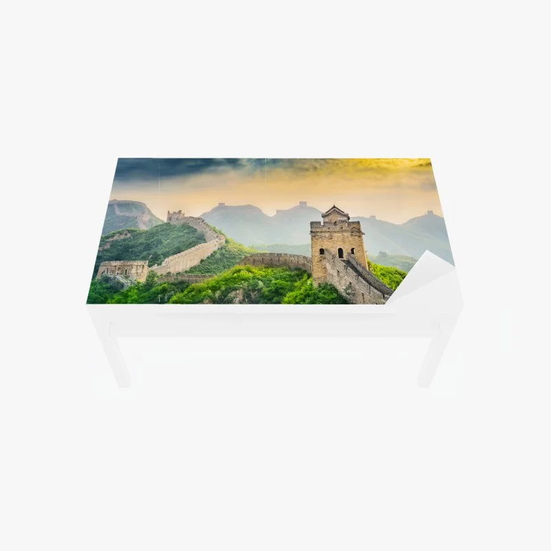 Adesivo per tavolo e scrivania panorama della Grande Muraglia in Cina al tramonto