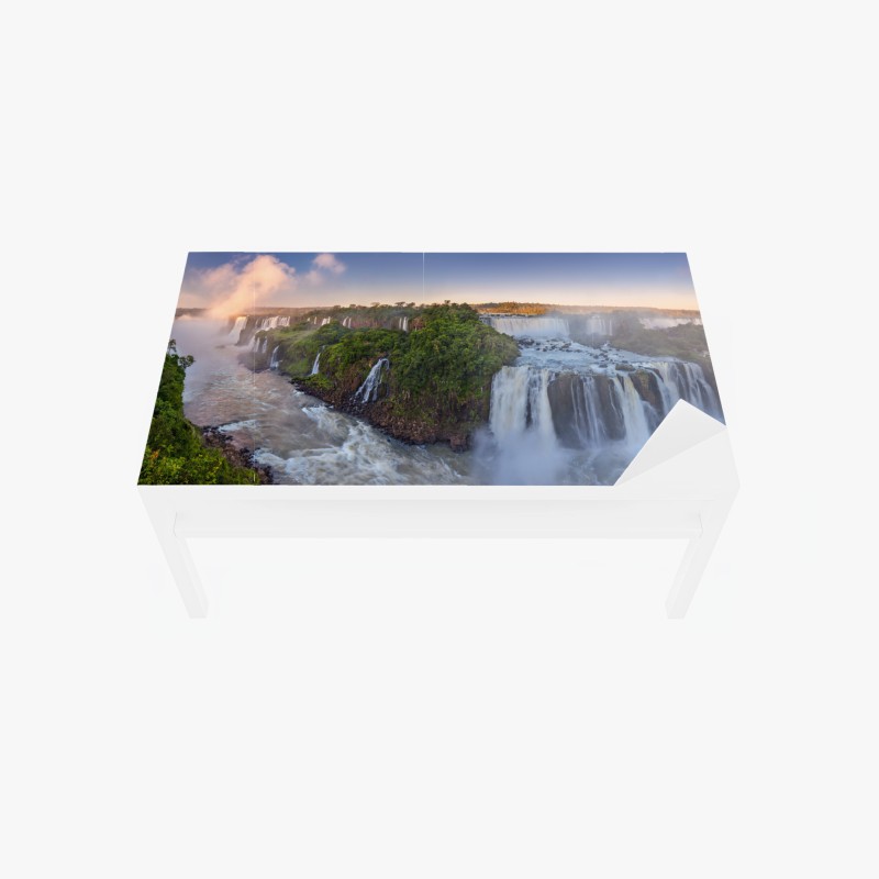 Adesivo per tavolo e scrivania cascate di Iguazú al tramonto