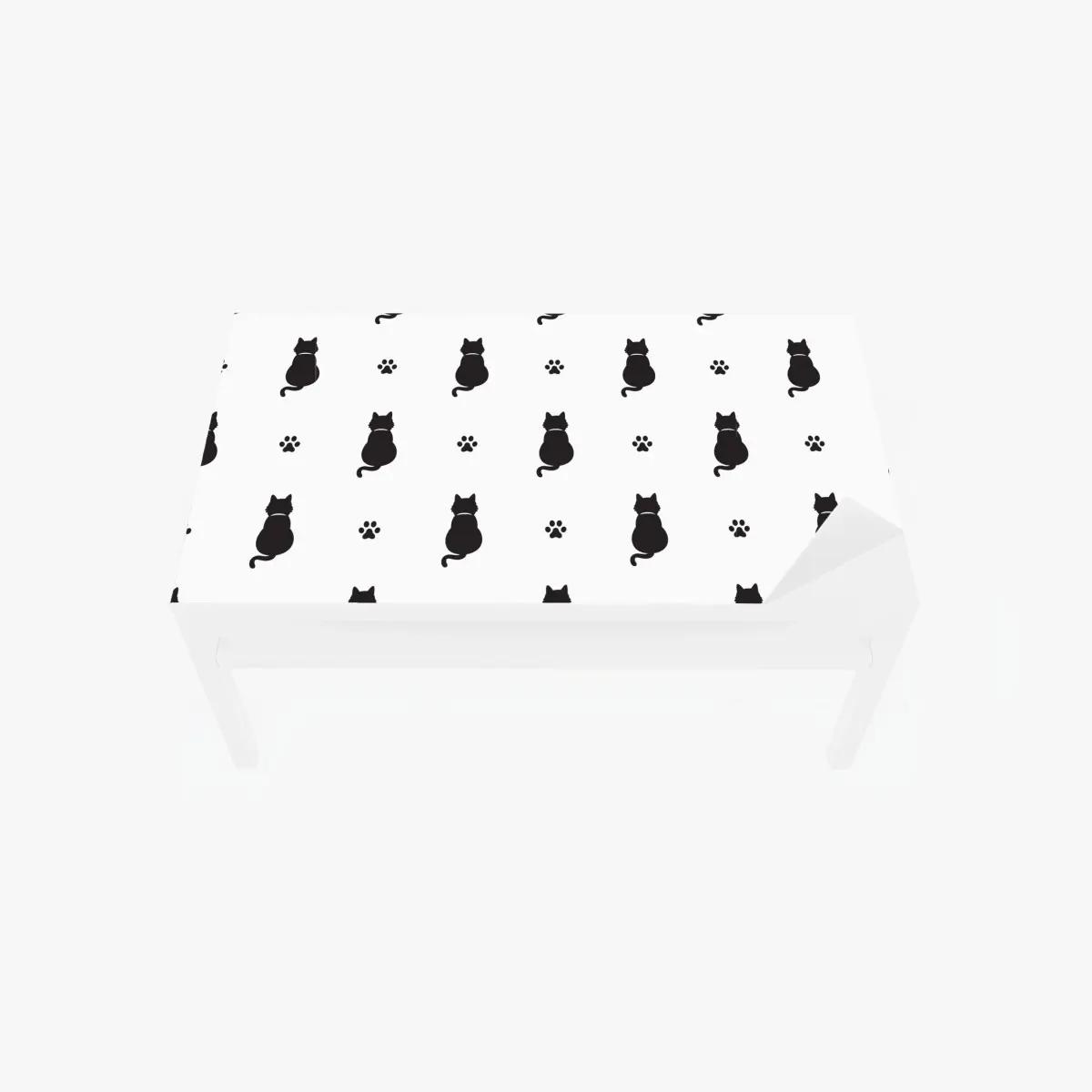 Adesivo per tavolo e scrivania motivo gatti minimal in bianco e nero • Wallissimo®