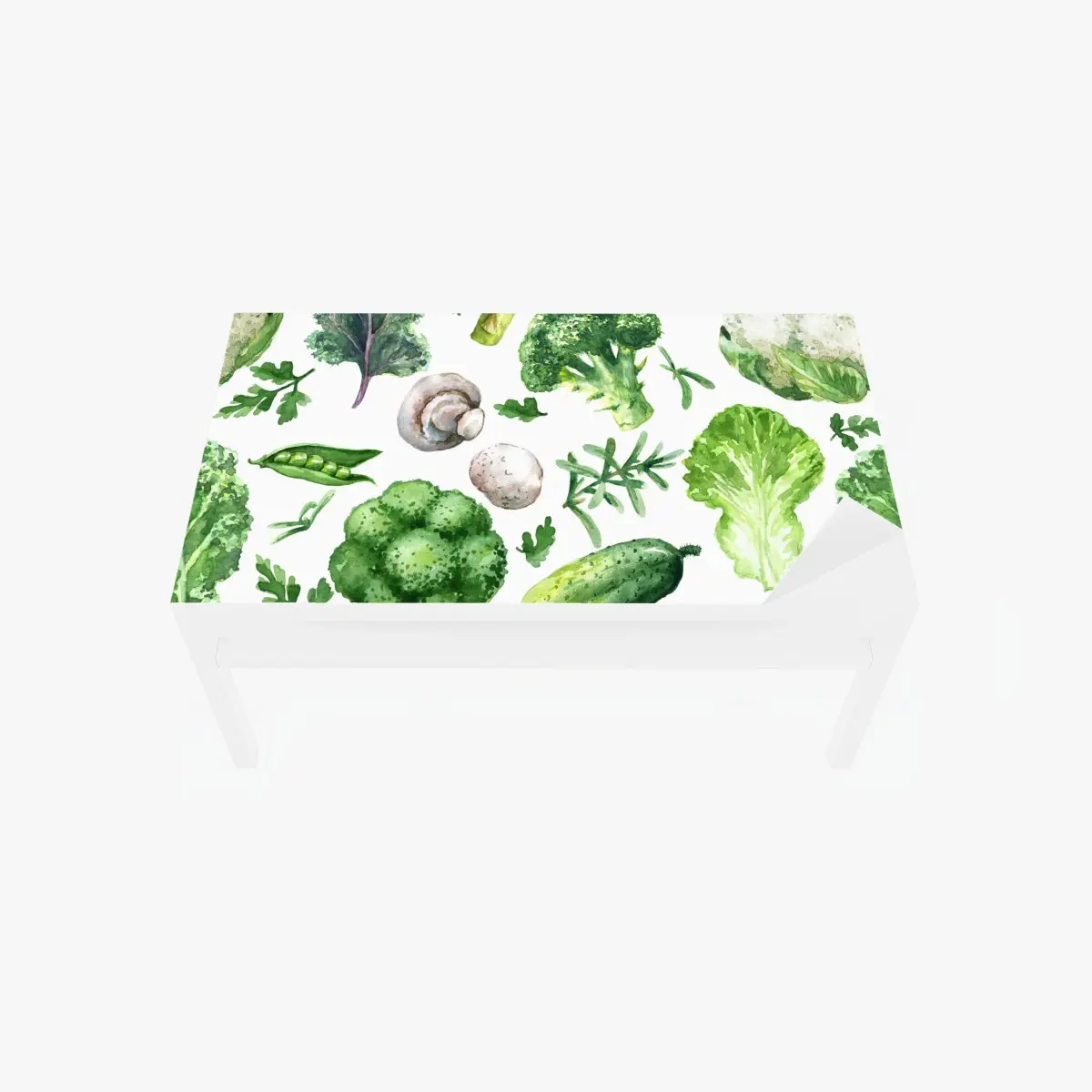 Adesivo per tavolo e scrivania motivo botanico di verdure acquerellate • Wallissimo®